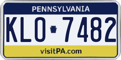 PA license plate KLO7482