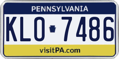 PA license plate KLO7486