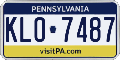 PA license plate KLO7487