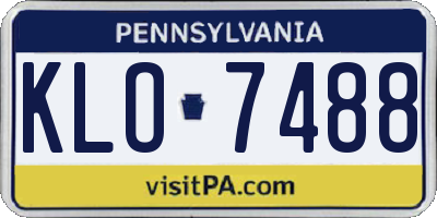 PA license plate KLO7488