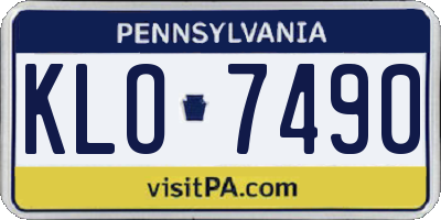 PA license plate KLO7490