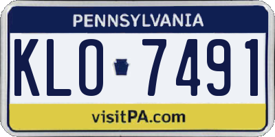 PA license plate KLO7491