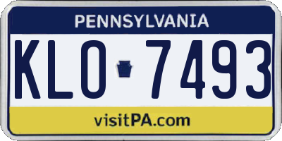 PA license plate KLO7493