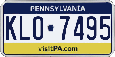 PA license plate KLO7495
