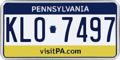 PA license plate KLO7497