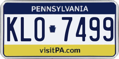 PA license plate KLO7499