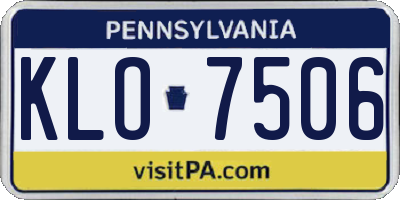 PA license plate KLO7506