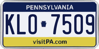 PA license plate KLO7509
