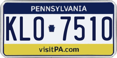 PA license plate KLO7510