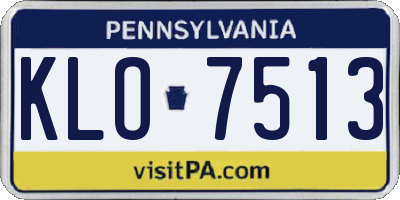 PA license plate KLO7513