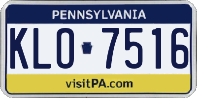 PA license plate KLO7516