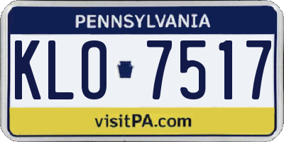 PA license plate KLO7517