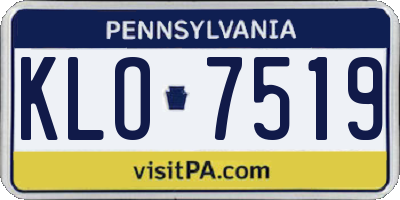 PA license plate KLO7519