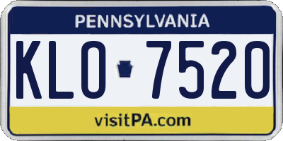 PA license plate KLO7520