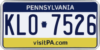 PA license plate KLO7526