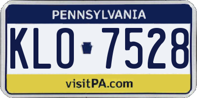 PA license plate KLO7528
