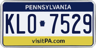 PA license plate KLO7529