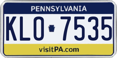 PA license plate KLO7535