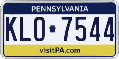 PA license plate KLO7544