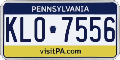 PA license plate KLO7556