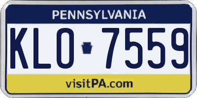 PA license plate KLO7559