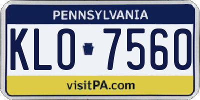 PA license plate KLO7560