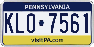 PA license plate KLO7561