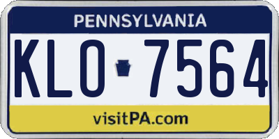 PA license plate KLO7564