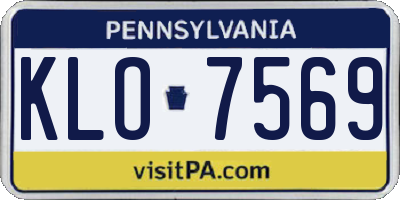 PA license plate KLO7569