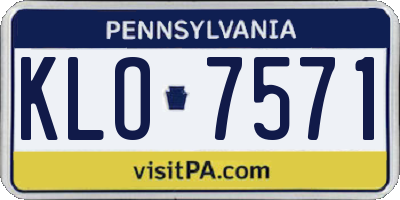 PA license plate KLO7571