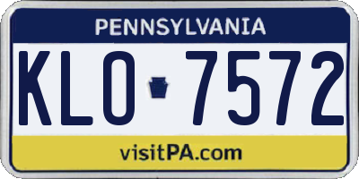 PA license plate KLO7572