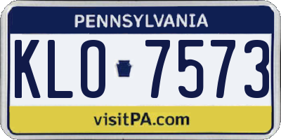 PA license plate KLO7573