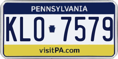 PA license plate KLO7579