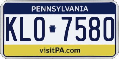 PA license plate KLO7580
