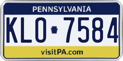 PA license plate KLO7584