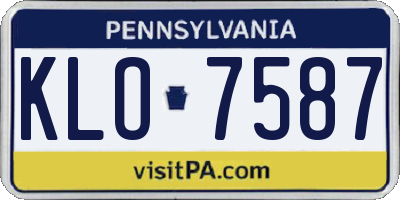 PA license plate KLO7587