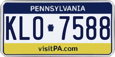 PA license plate KLO7588
