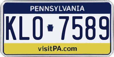PA license plate KLO7589