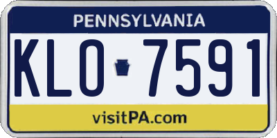 PA license plate KLO7591