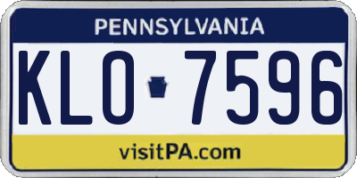PA license plate KLO7596
