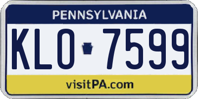 PA license plate KLO7599