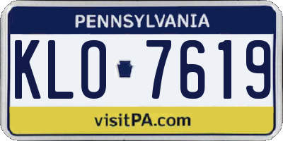 PA license plate KLO7619