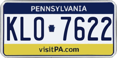PA license plate KLO7622
