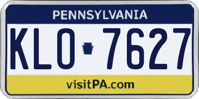 PA license plate KLO7627