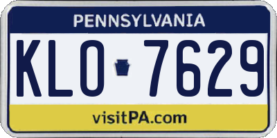 PA license plate KLO7629