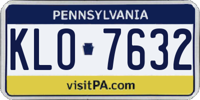 PA license plate KLO7632