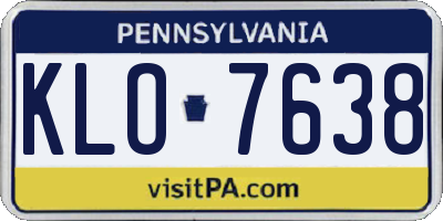 PA license plate KLO7638