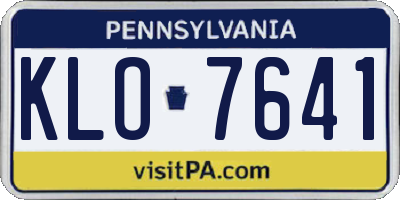 PA license plate KLO7641