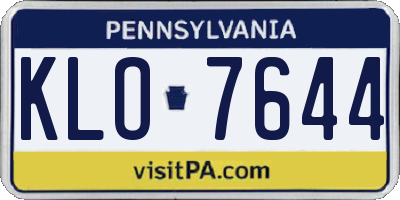 PA license plate KLO7644