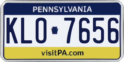PA license plate KLO7656